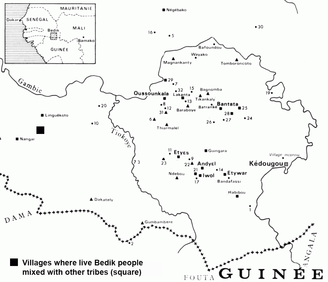 Bedik people Map