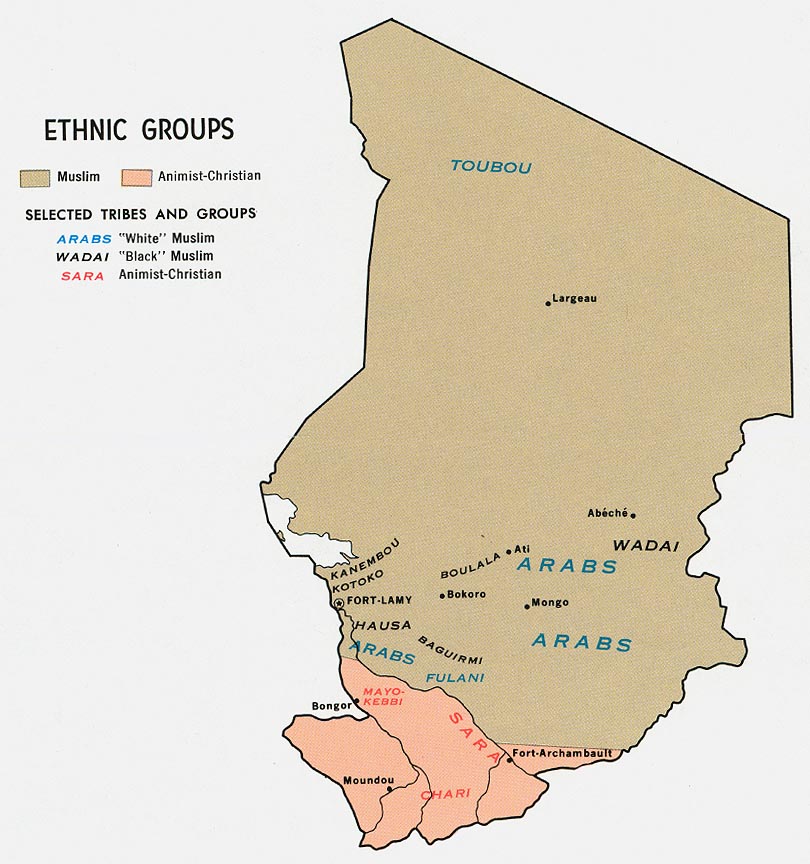 Chad Ethnic map