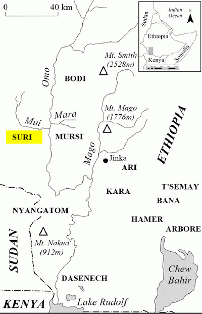 Surma - Suri People map