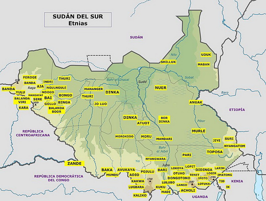 South Sudan Ethnic map