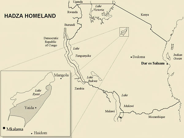 Hadzabe people map