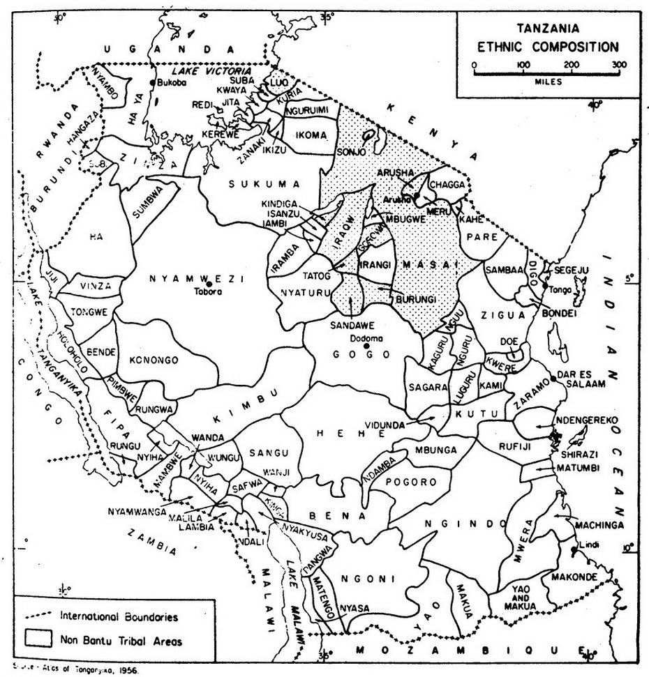 Tanzania ethnic map