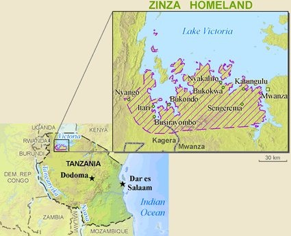 Zinza people map